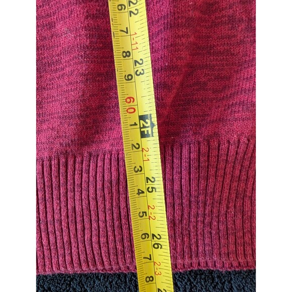 100% Cotton V Neck Normcore Skater Grunge Indie Sleaze Dad Red Sweater Pullover - Picture 7 of 8